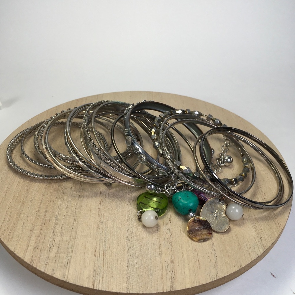 Lot of 29 Metal Bangle Bracelets